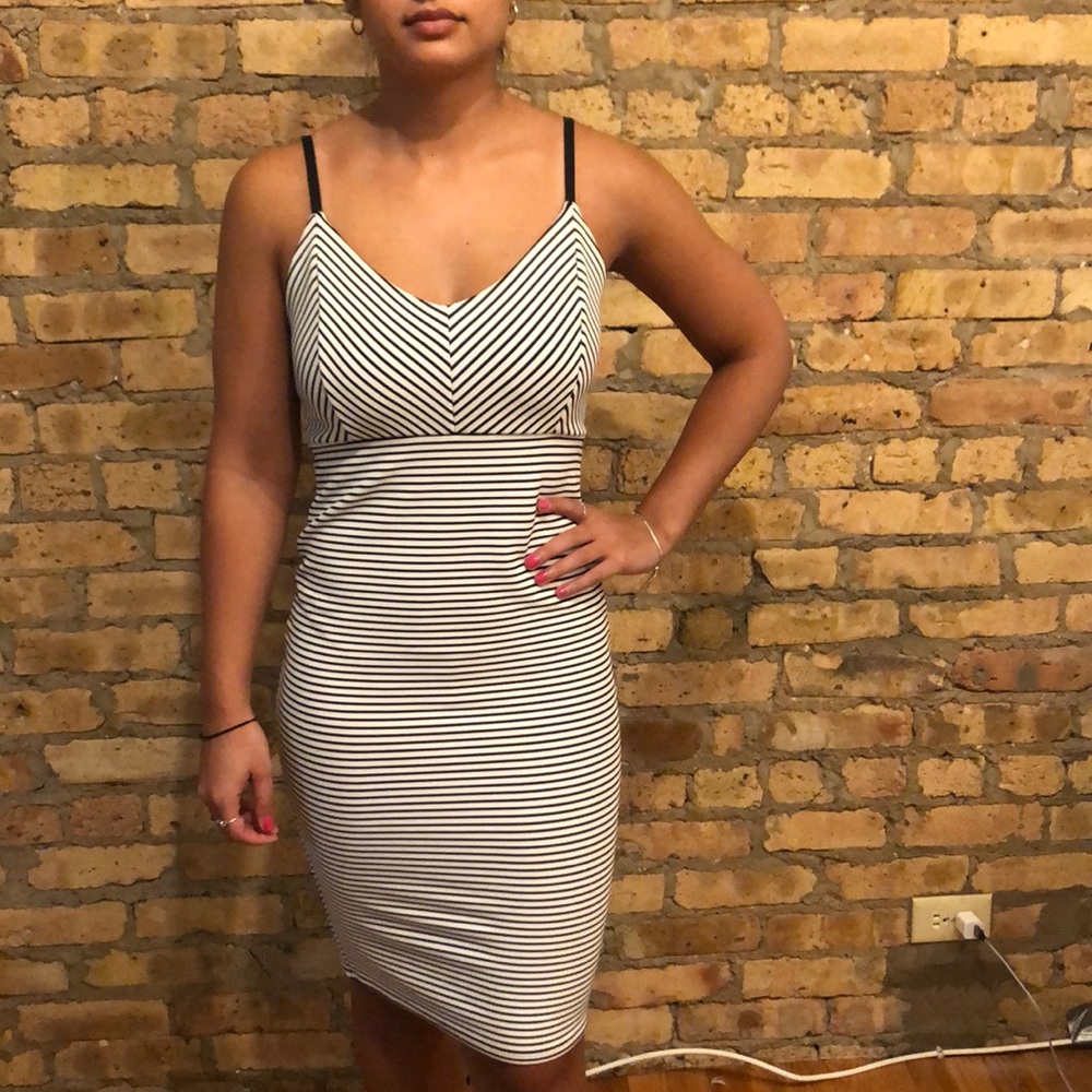 Stripped midi dress